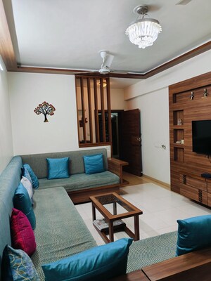Living Room in 3 BHK Apartment at Bodakdev – for Rent