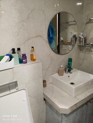 Bathroom in 3 BHK Apartment at Ajmera Aeon, Bhakti Park – for Rent