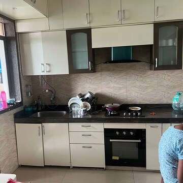 Kitchen in 4 BHK Apartment at Raj Grandeur, Bsnl Colony – for Sale
