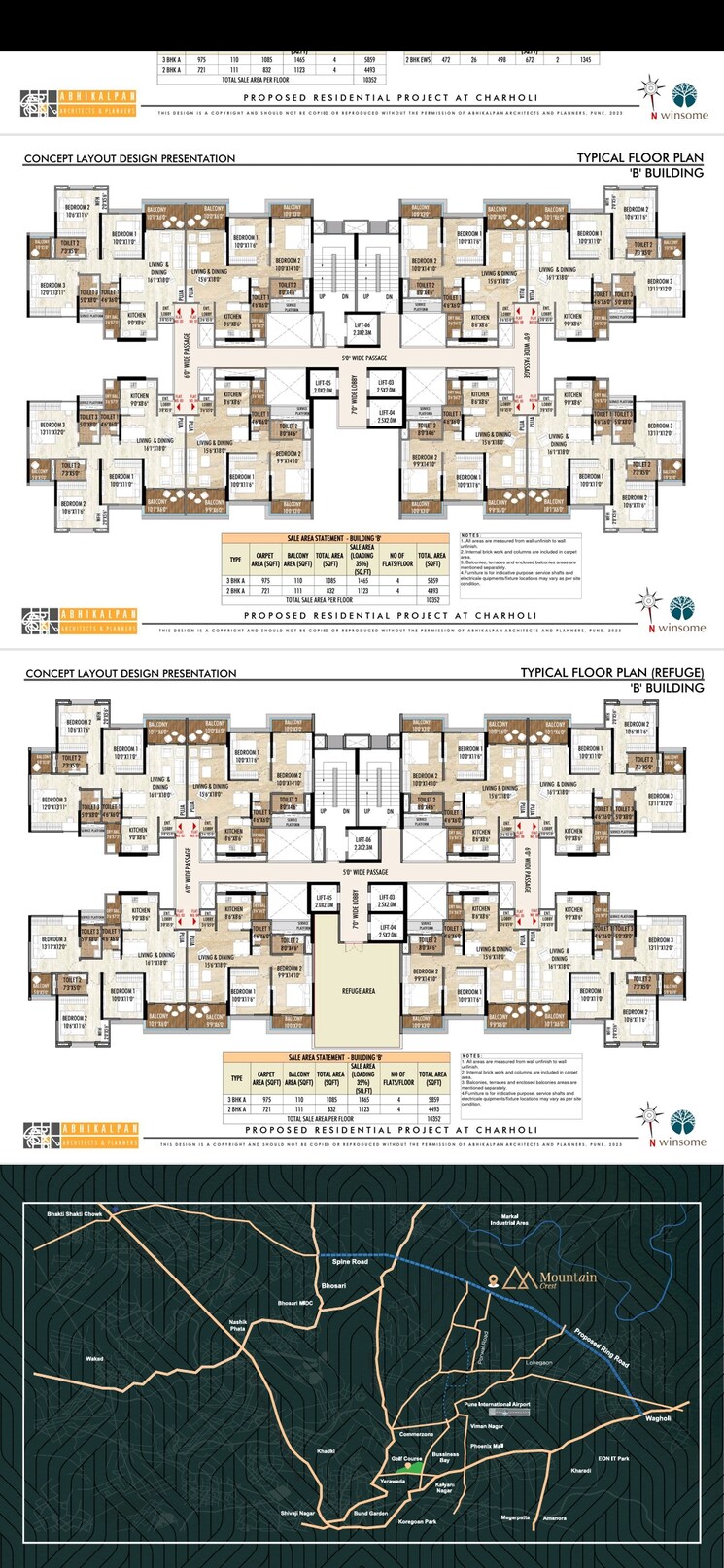 Floor Plan, winsome-mountain-crest 2 Bedroom 833 Sq.Ft. Builder Floor In Charholi Budruk Pune 9205462