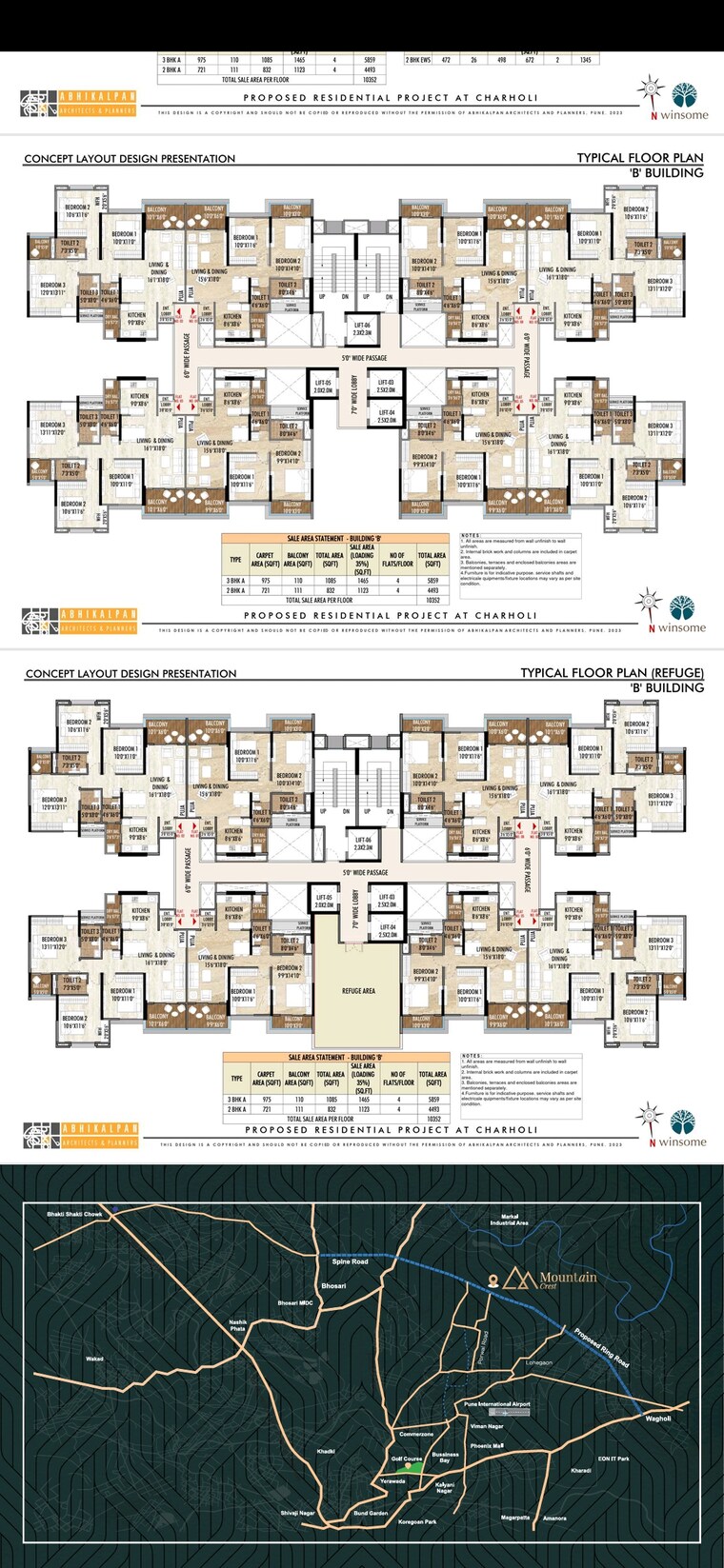 Floor Plan, winsome-mountain-crest 2 Bedroom 833 Sq.Ft. Builder Floor In Charholi Budruk Pune 9205462