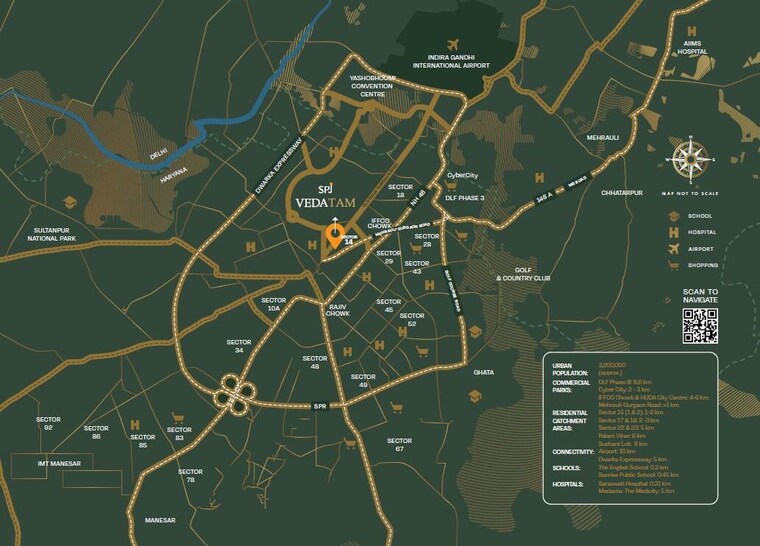 Map Location, spj-vedatam Commercial Shop 220 Sq.Ft. In Sector 14 Gurgaon 9205397