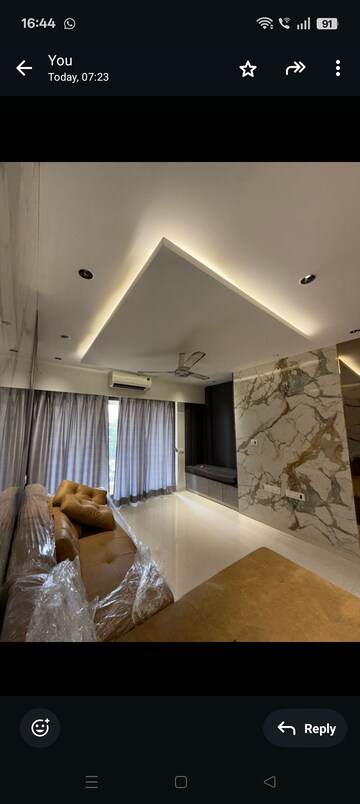 Living Room in 3 BHK Apartment at Acme Ozone, Manpada – for Rent