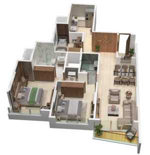 Floor Plan in 2.5 BHK Apartment at Banaji Aneesh Apartments, Andheri West – for Sale