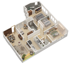 Floor Plan in 2.5 BHK Apartment at Banaji Aneesh Apartments, Andheri West – for Sale