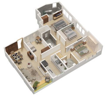 Floor Plan in 2.5 BHK Apartment at Banaji Aneesh Apartments, Andheri West – for Sale