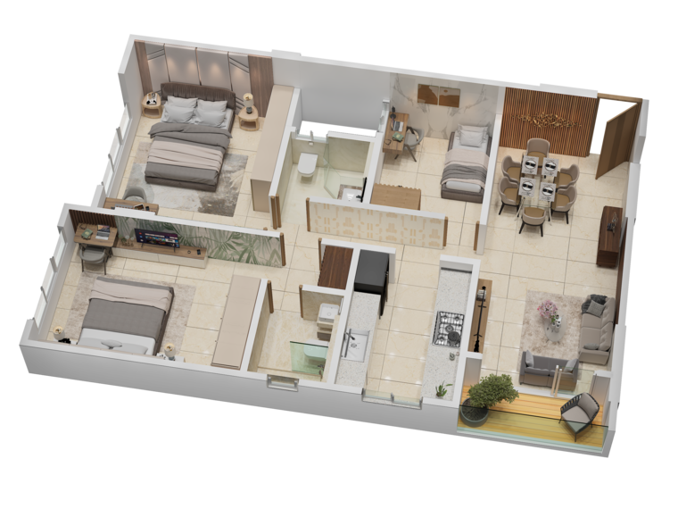 Floor Plan, banaji-aneesh-apartments 2.5 Bedroom 928 Sq.Ft. Apartment In Andheri West Mumbai 9206435