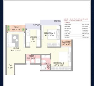 Floor Plan in 2 BHK Apartment at SPAN Empress, Ulwe – for Sale