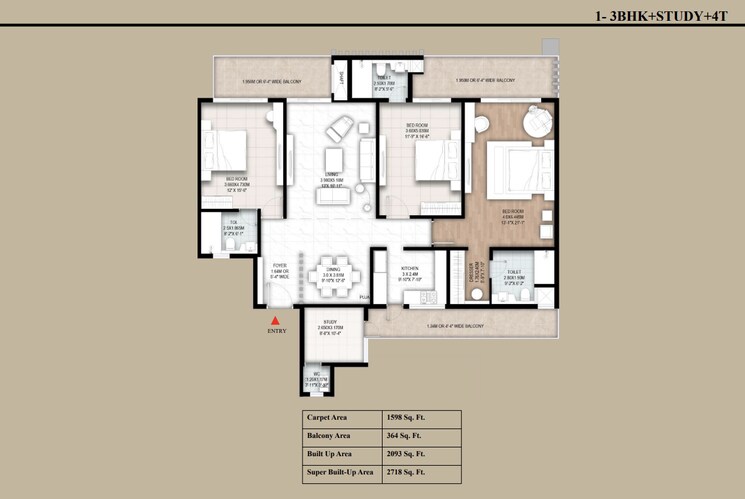 Floor Plan, sector 4 greater noida 3 Bedroom 2718 Sq.Ft. Apartment In Sector 4 Greater Noida Greater Noida 9207092