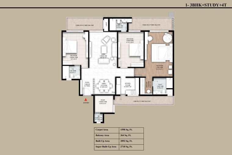 Floor Plan, sector 4 greater noida 3 Bedroom 2718 Sq.Ft. Apartment In Sector 4 Greater Noida Greater Noida 9207092