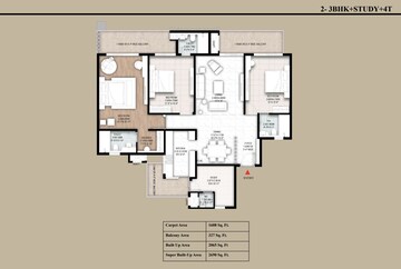 Floor Plan in 3 BHK Apartment at Sector 4 Greater Noida – for Sale