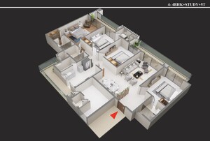 Floor Plan in 3 BHK Apartment at Sector 4 Greater Noida – for Sale