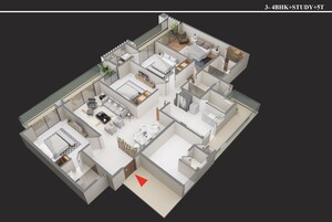 Floor Plan in 3 BHK Apartment at Sector 4 Greater Noida – for Sale