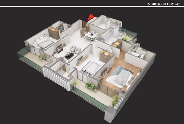 Floor Plan in 3 BHK Apartment at Sector 4 Greater Noida – for Sale