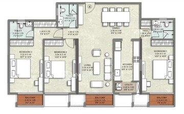 Floor Plan in 3 BHK Apartment at Chandak Ideal, Juhu – for Sale