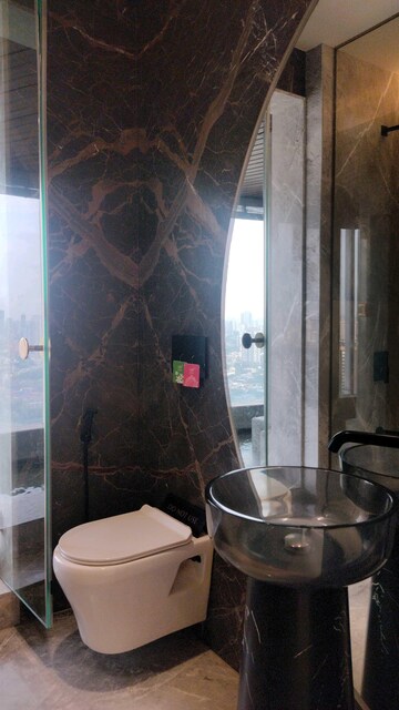 Bathroom in 3 BHK Apartment at Ruparel Ariana, Parel – for Sale