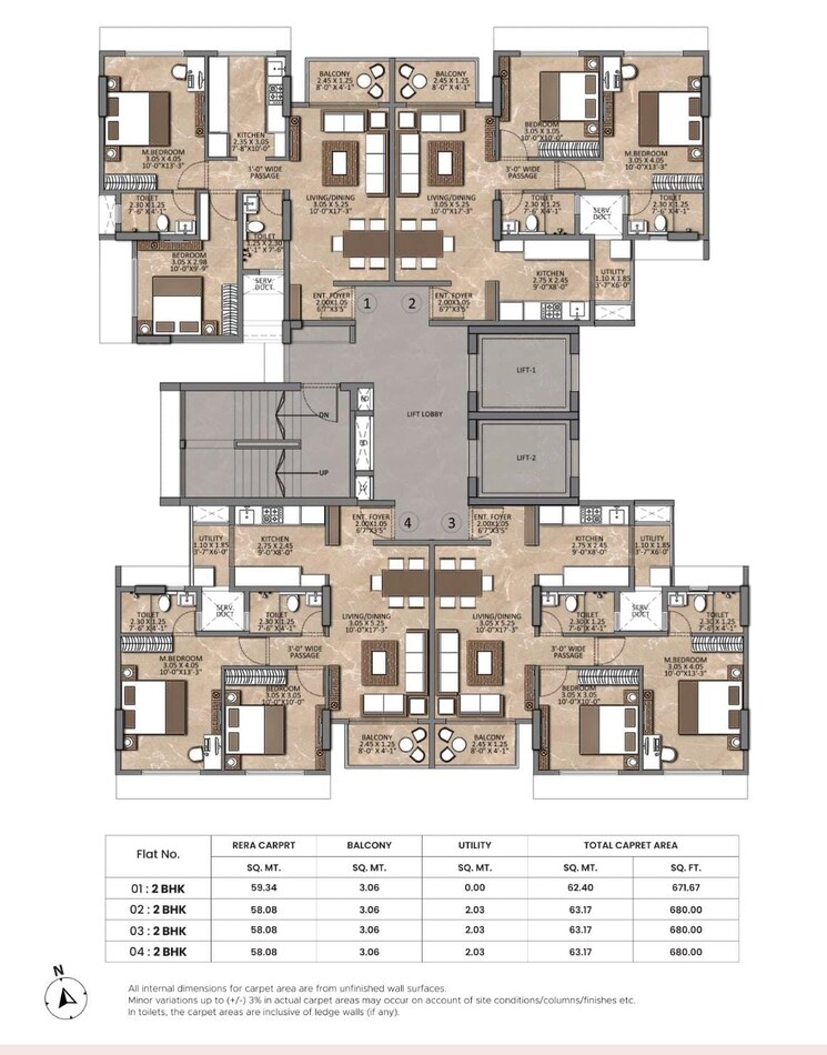 Floor Plan, chembur 2 Bedroom 680 Sq.Ft. Apartment In Chembur Mumbai 9208616