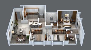 Floor Plan in 2 BHK Apartment at Tulsi Aangan Phase II, Moshi – for Rent