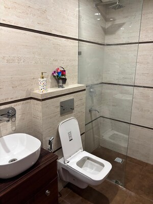 Bathroom in 3 BHK Apartment at Silver City Extention, Vip Road – for Rent
