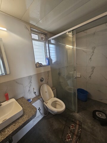 Bathroom in 3 BHK Apartment at Goel Ganga Acropolis, Baner – for Rent