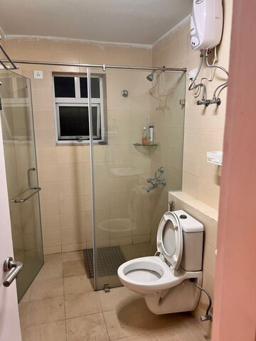 Bathroom in 3 BHK Apartment at Unitech Fresco Kolkata, Rajarhat New Town – for Rent