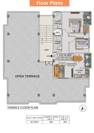 Floor Plan in 1 BHK Apartment at Tetelia – for Sale