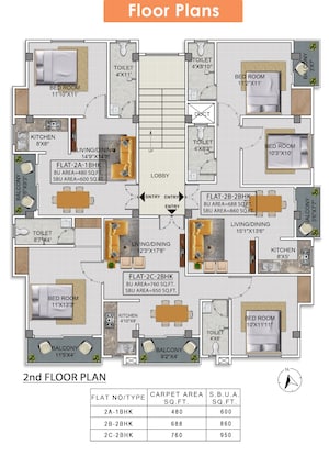 Floor Plan in 1 BHK Apartment at Tetelia – for Sale