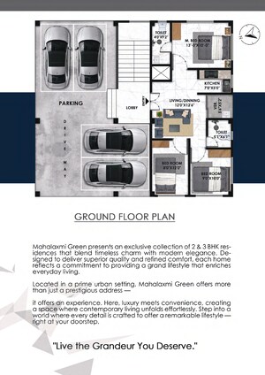 Floor Plan in 2 BHK Apartment at Geeta Nagar – for Sale