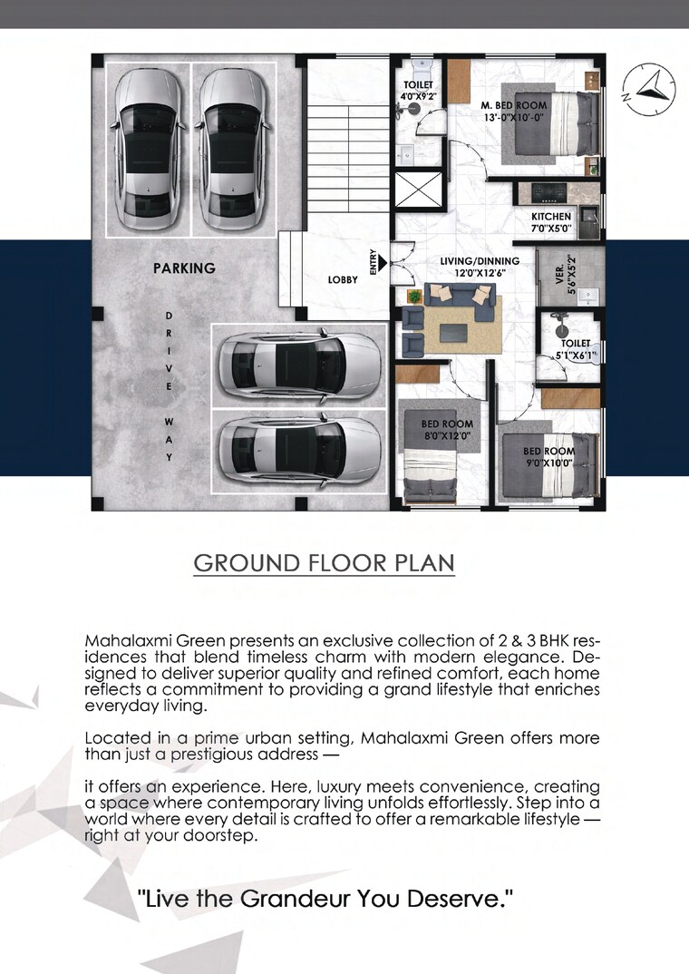 Floor Plan, geeta nagar 2 Bedroom 1090 Sq.Ft. Apartment In Geeta Nagar Guwahati 9214979