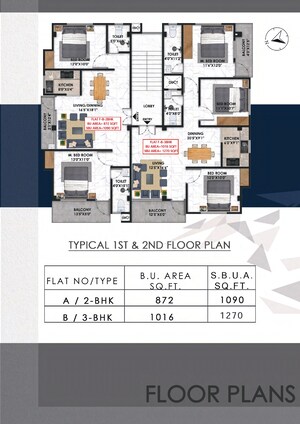Floor Plan in 2 BHK Apartment at Geeta Nagar – for Sale