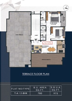 Floor Plan in 2 BHK Apartment at Geeta Nagar – for Sale