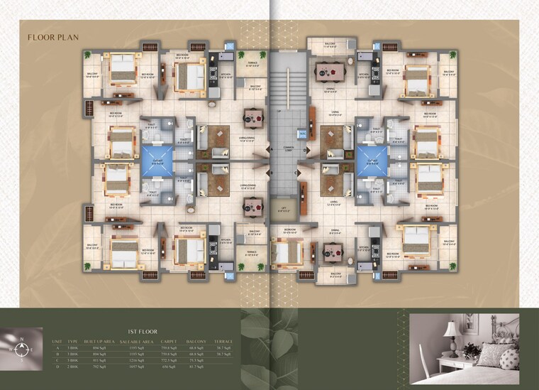 Floor Plan, garchuk 2 Bedroom 1057 Sq.Ft. Apartment In Garchuk Guwahati 9215012