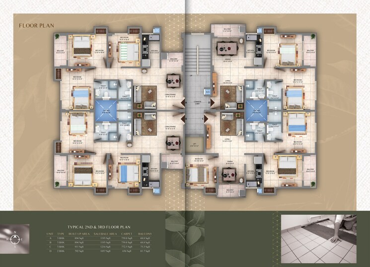 Floor Plan, garchuk 2 Bedroom 1057 Sq.Ft. Apartment In Garchuk Guwahati 9215012