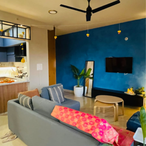 Living Room in 3 BHK Apartment at Prestige Woodland Park, Cooke Town – for Rent