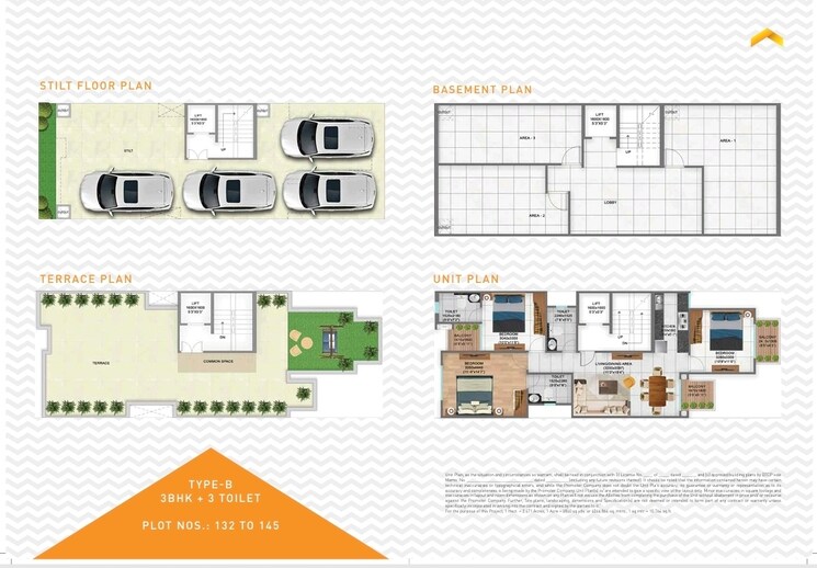 Floor Plan, signature-global-city 3 Bedroom 1295 Sq.Ft. Builder Floor In Sector 37d Gurgaon 9216759