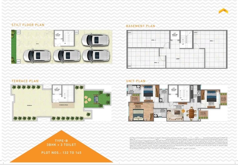 Floor Plan, signature-global-city 3 Bedroom 1295 Sq.Ft. Builder Floor In Sector 37d Gurgaon 9216759
