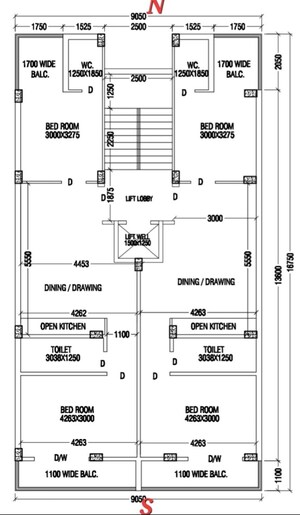 Floor Plan in 2 BHK Apartment at New Town – for Sale