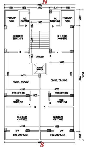 Floor Plan in 2 BHK Apartment at New Town – for Sale