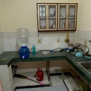 Kitchen in 1 BHK Builder Floor at Kotla Mubarakpur – for Rent