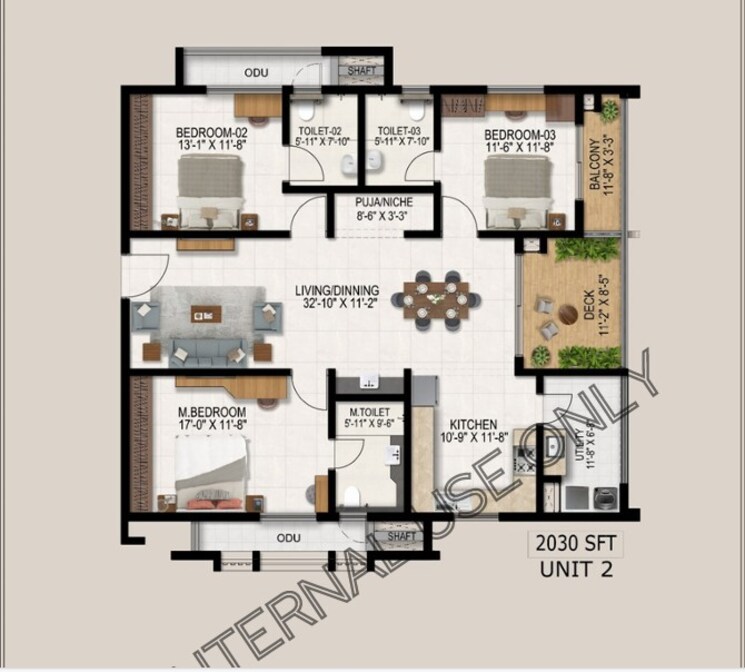 Floor Plan, vajra-west-city 3 Bedroom 2030 Sq.Ft. Apartment In Osman Nagar Hyderabad 9218395