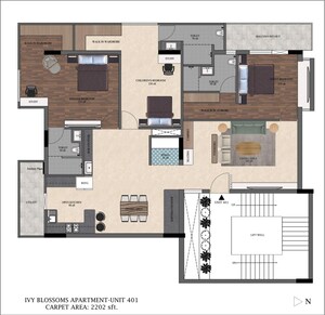 Floor Plan in 3 BHK Apartment at Jp Nagar – for Sale