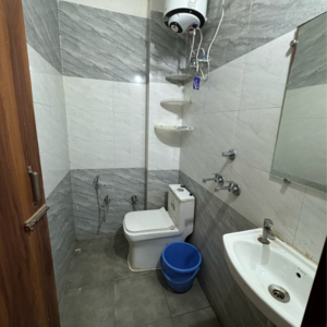 Bathroom in 1 RK Builder Floor at AIHP Palms, Udyog Vihar – for Rent