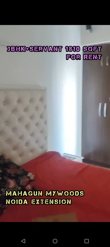 Bedroom in 3.5 BHK Apartment at Mahagun Mywoods, Sector 16c Greater Noida – for Rent