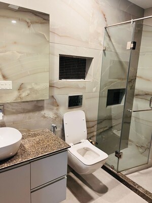 Bathroom in 4 BHK Builder Floor at Saket – for Rent