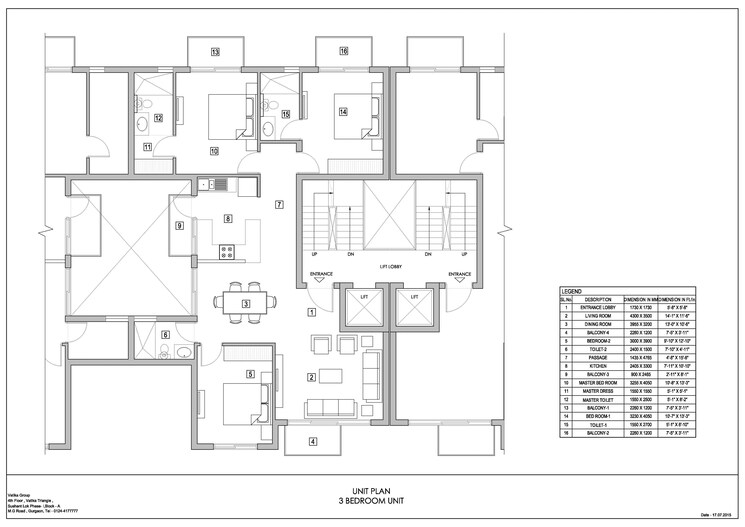 Floor Plan, vatika-xpressions 3 Bedroom 1550 Sq.Ft. Apartment In Sector 88b Gurgaon 9219560