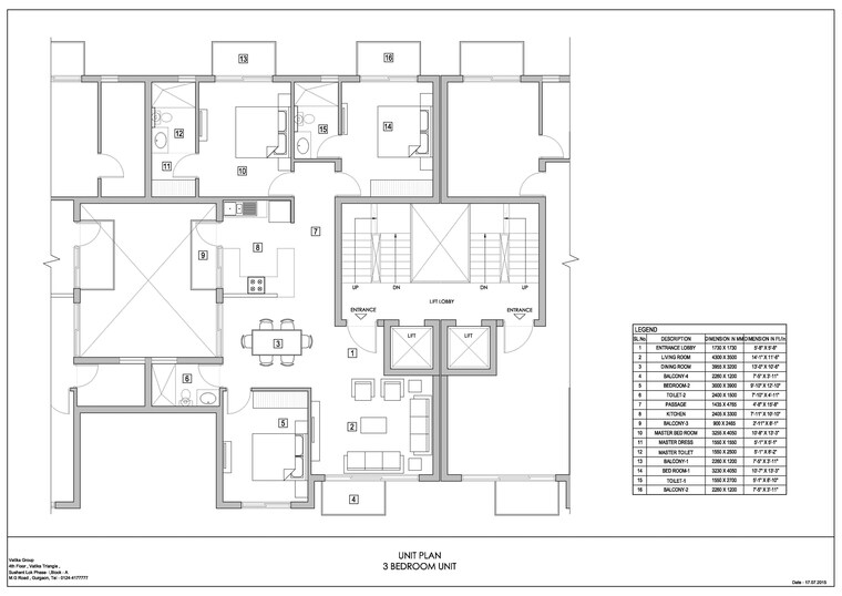 Floor Plan, vatika-xpressions 3 Bedroom 1550 Sq.Ft. Apartment In Sector 88b Gurgaon 9219560