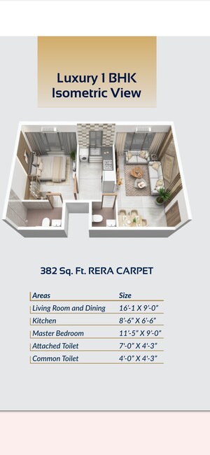 Floor Plan in 1 BHK Apartment at Kripa Elysium, Chembur – for Sale