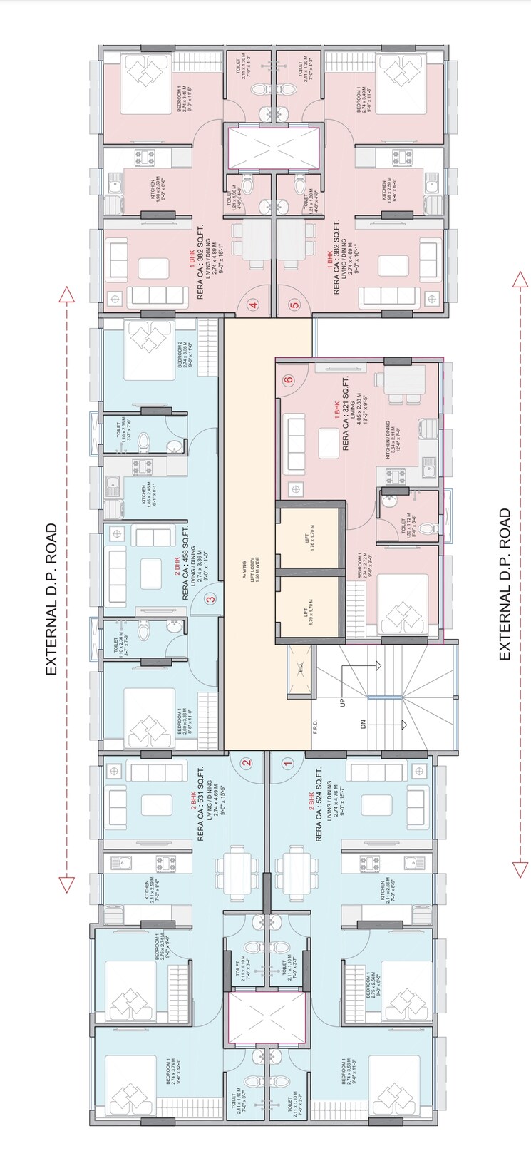 Floor Plan, kripa-elysium 1 Bedroom 382 Sq.Ft. Apartment In Chembur Mumbai 9219886