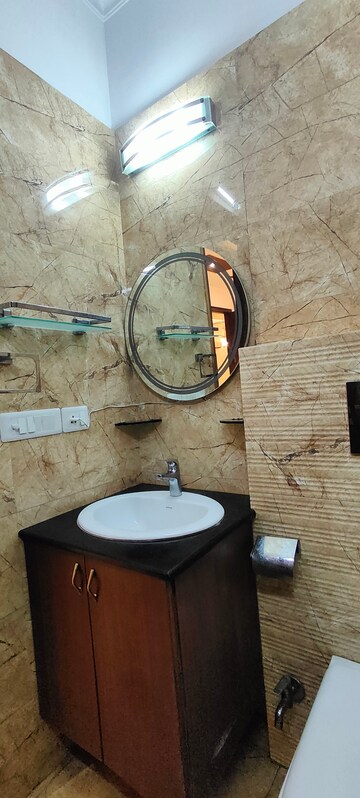 Bathroom in 3 BHK Builder Floor at Sushant Lok I – for Rent