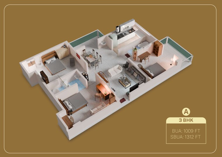 Floor Plan, milan nagar 1 Bedroom 476 Sq.Ft. Apartment In Milan Nagar Guwahati 9221640